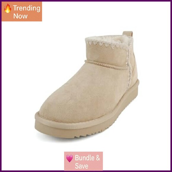 Sherpa-Lined Lug Sole Ankle Booties, Platform Flats, Women's Size 7 - Picture 3 of 6